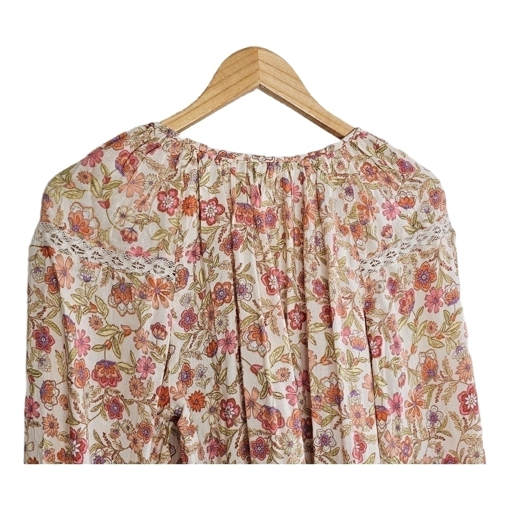 Old Navy bohemian floral puff sleeve top size small - Picture 7 of 9